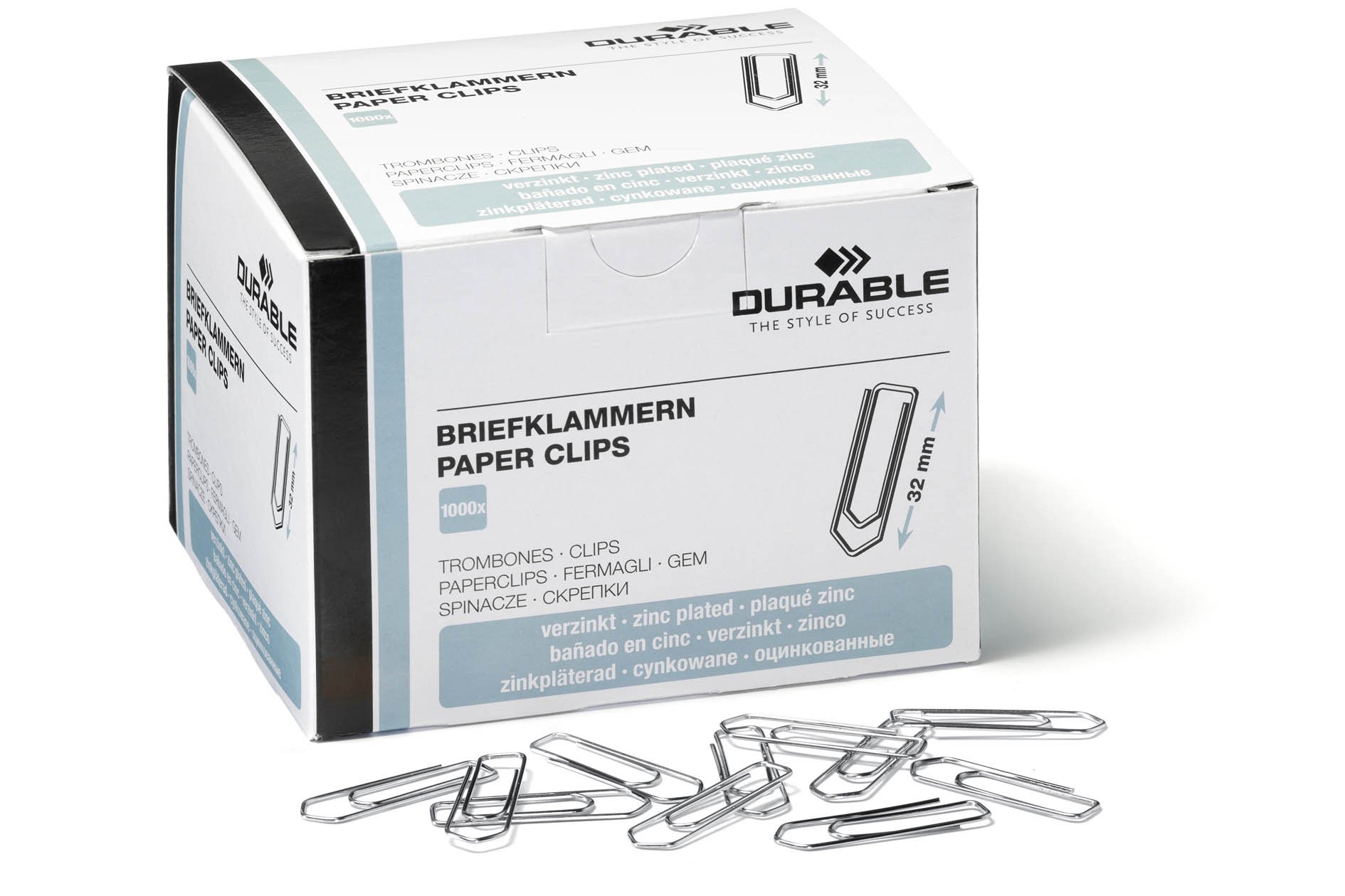 Algopix Similar Product 1 - DURABLE Paper Clips 32 mm Zinc Plated 