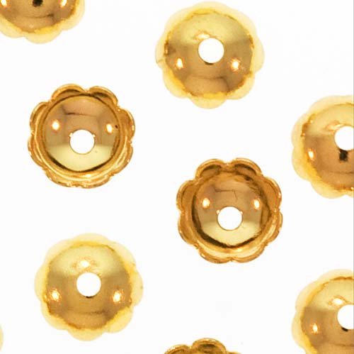 Algopix Similar Product 11 - Bright Gold Plated Scalloped Flower