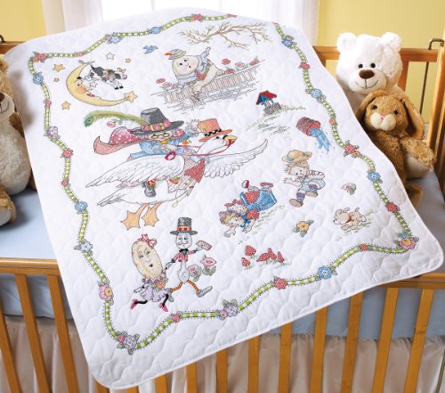 Algopix Similar Product 3 - Bucilla Stamped Cross Stitch Crib Cover