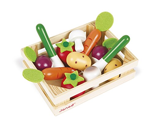 Algopix Similar Product 20 - Janod 13Piece Cherry Wood Vegetable 