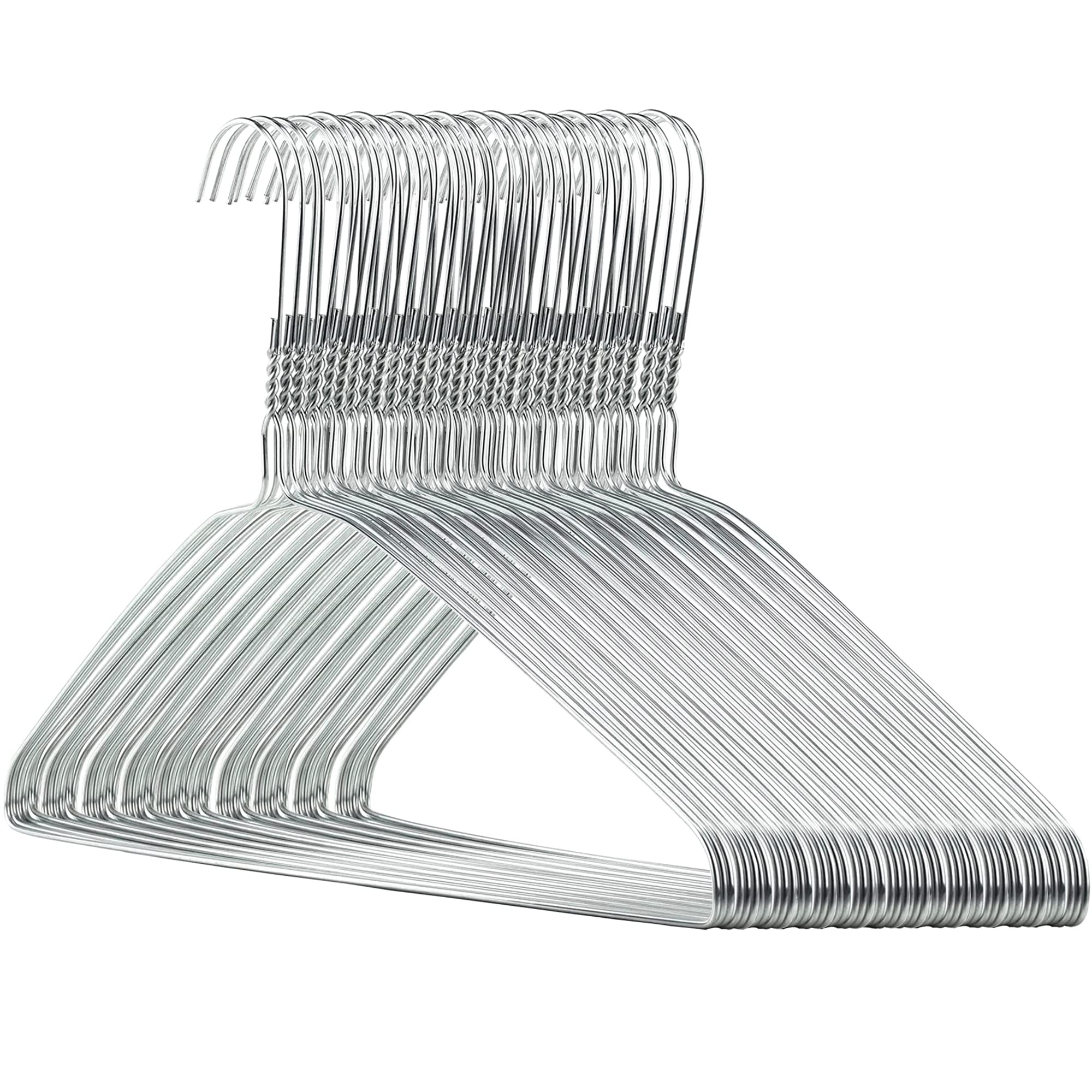 Algopix Similar Product 17 - HANGERWORLD Silver Metal Wire Clothes