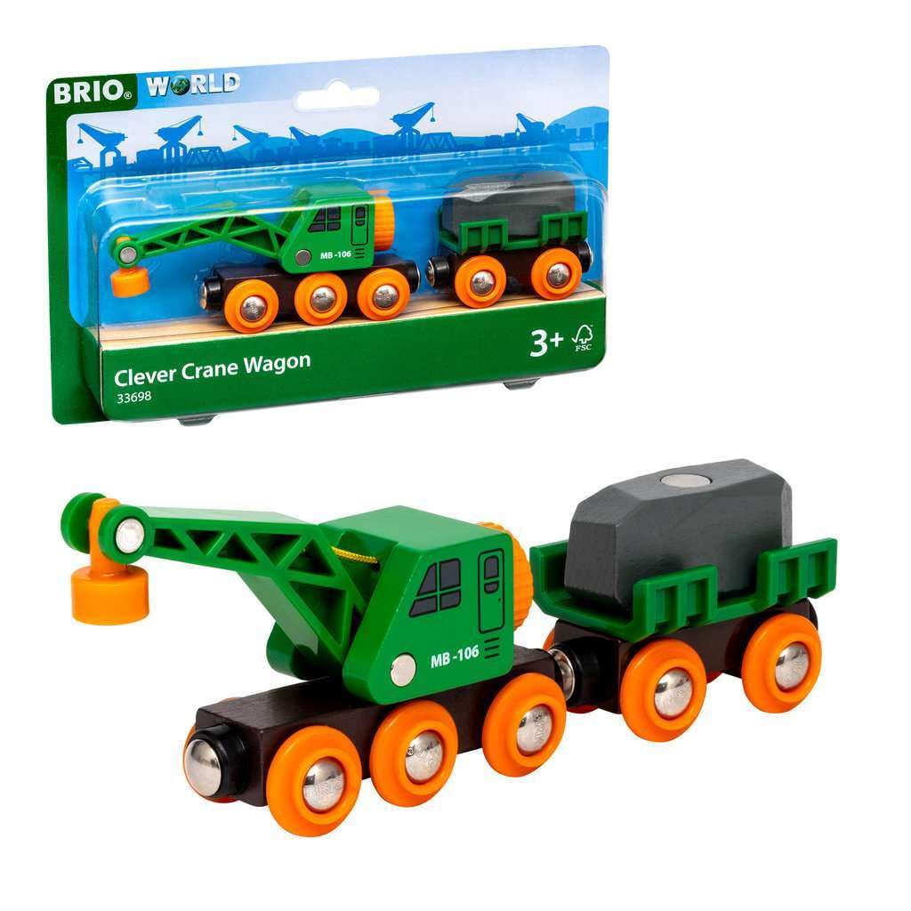 Algopix Similar Product 5 - BRIO World 33698  Clever Crane Wagon