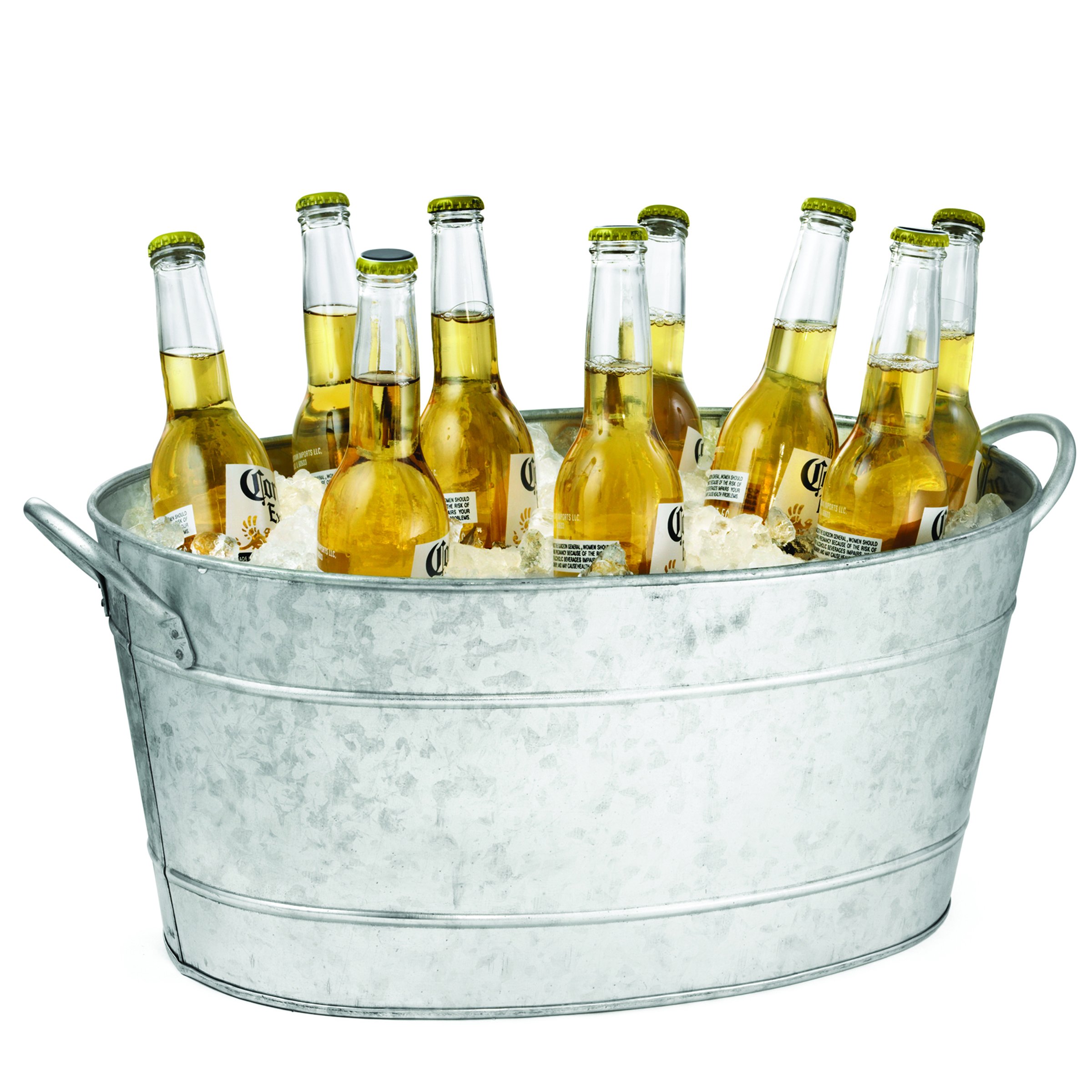 Algopix Similar Product 12 - Tablecraft Galvanized Oval Beverage