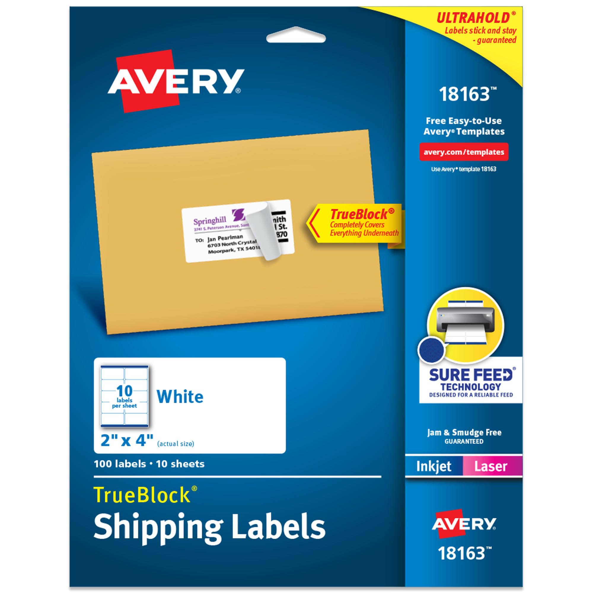 Algopix Similar Product 11 - Avery Printable Shipping Labels with