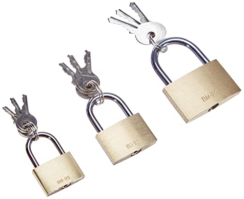 Algopix Similar Product 7 - Mannesmann Brass Padlock Set (3 Pieces)