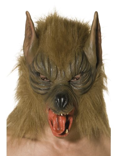 Algopix Similar Product 6 - Smiffys mens Wolf Costume Mask Brown