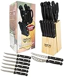 Algopix Similar Product 14 - Diamond Cut 24pc Cutlery Set in Wood