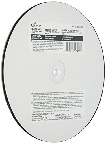 Algopix Similar Product 10 - Clover Quick Bias Black 50 Yards, 1/4"