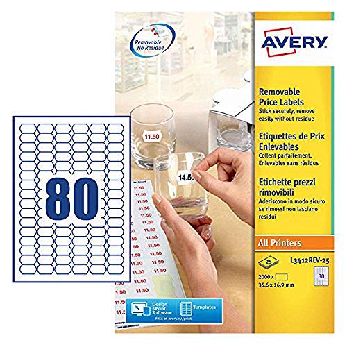 Algopix Similar Product 12 - Avery L3412REV10 SelfAdhesive