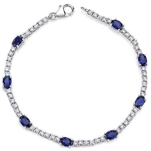 Algopix Similar Product 20 - Created Sapphire Bracelet Sterling