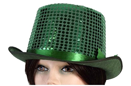 Algopix Similar Product 13 - Forum Sequin Top Hat, Green, One Size