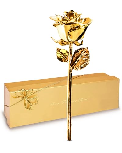 Algopix Similar Product 5 - Forever Rose 24K Gold Dipped Real Rose