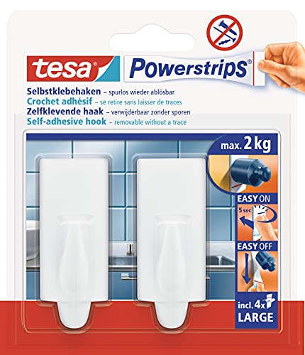 Algopix Similar Product 7 - tesa UK Powerstrips Large Hooks with
