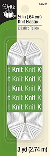 Algopix Similar Product 7 - Dritz 9483W Knit Elastic White 2Inch
