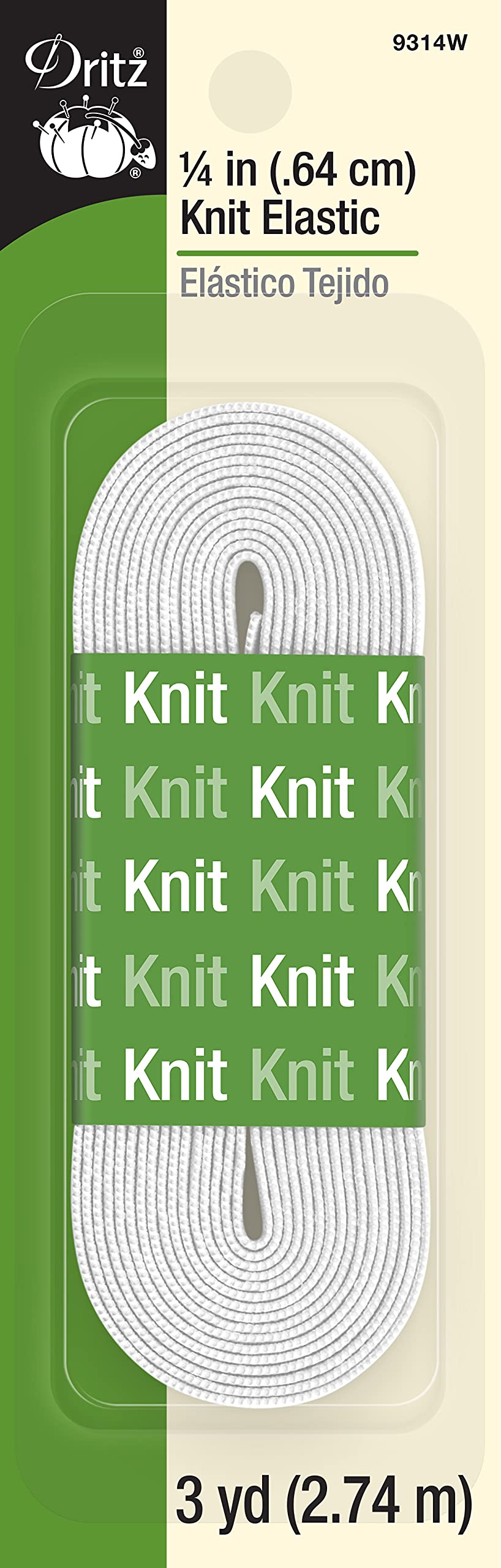 Algopix Similar Product 10 - Dritz 9483W Knit Elastic White 2Inch