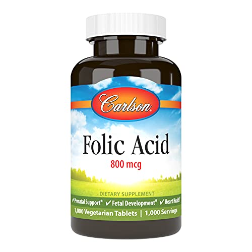 Algopix Similar Product 19 - Carlson  Folic Acid 800 mcg Provides
