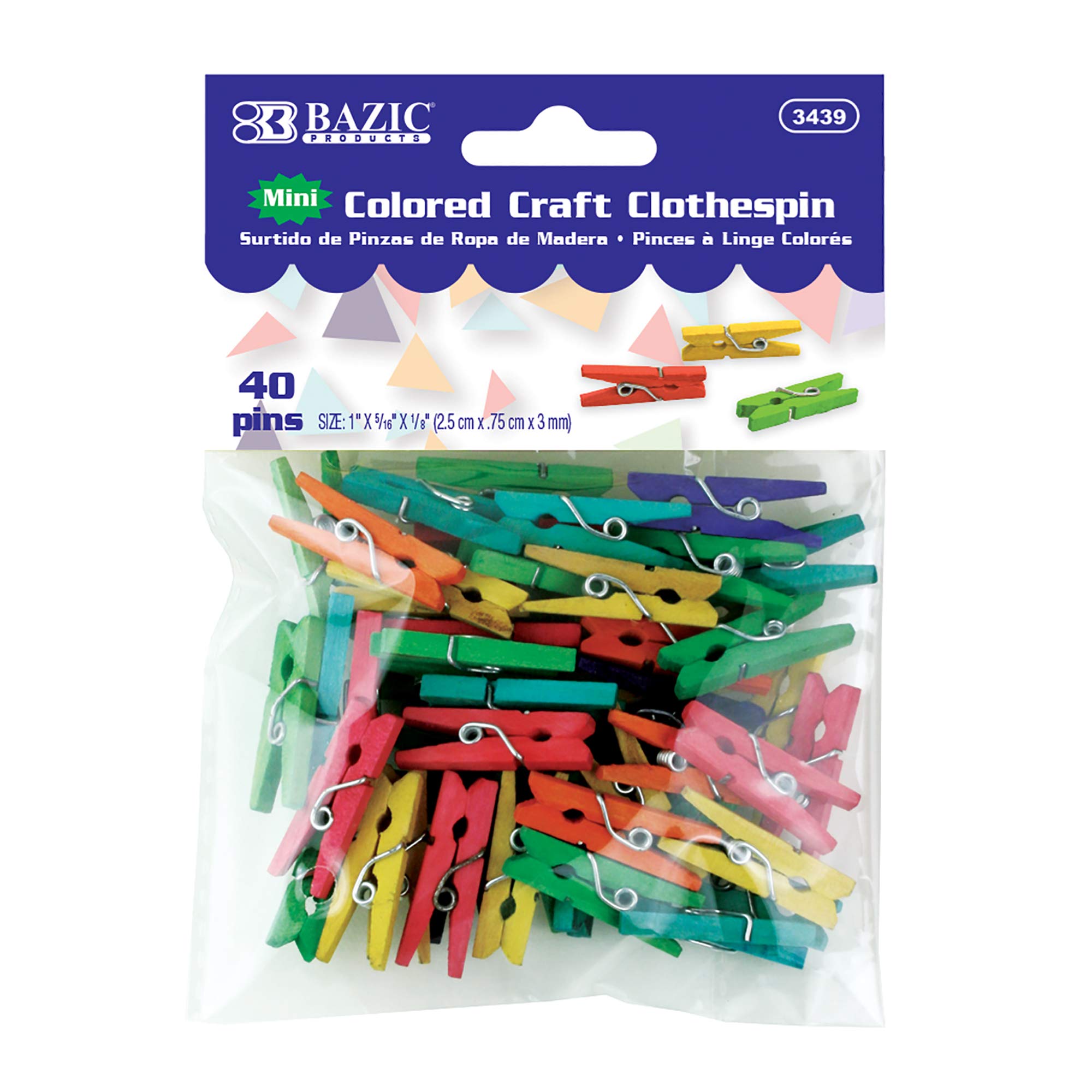 Algopix Similar Product 16 - BAZIC Mini Colored Clothes Pin (50/Pack)