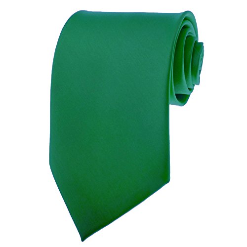 Algopix Similar Product 5 - Mens Solid Kelly Green Satin Necktie
