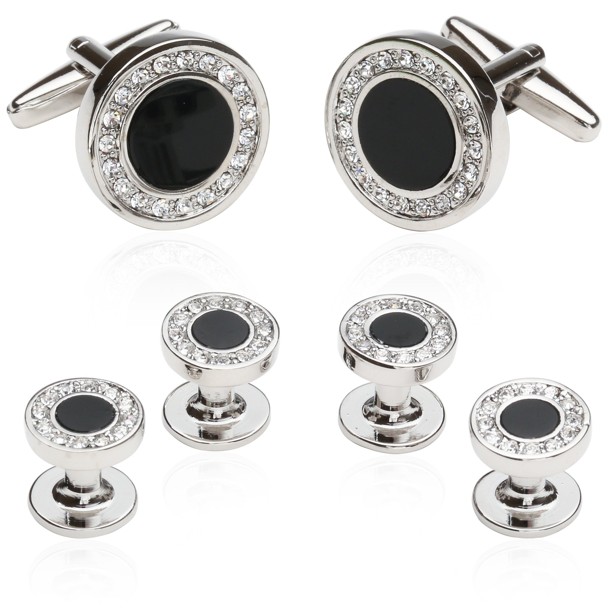 Algopix Similar Product 11 - Mens Black Onyx and Cubic Zirconia