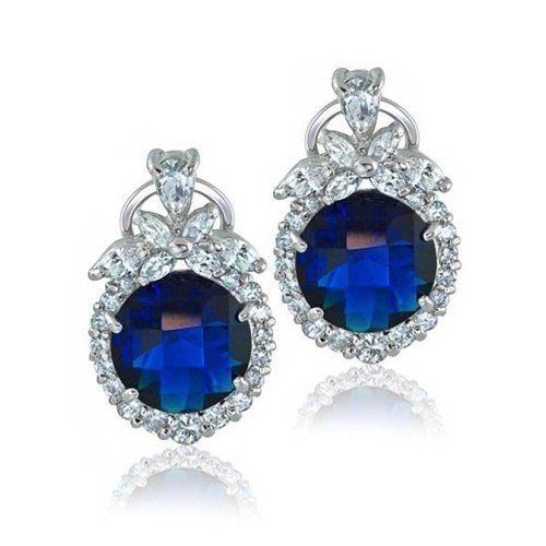 Algopix Similar Product 10 - Vintage Style Blue Cubic Zirconia