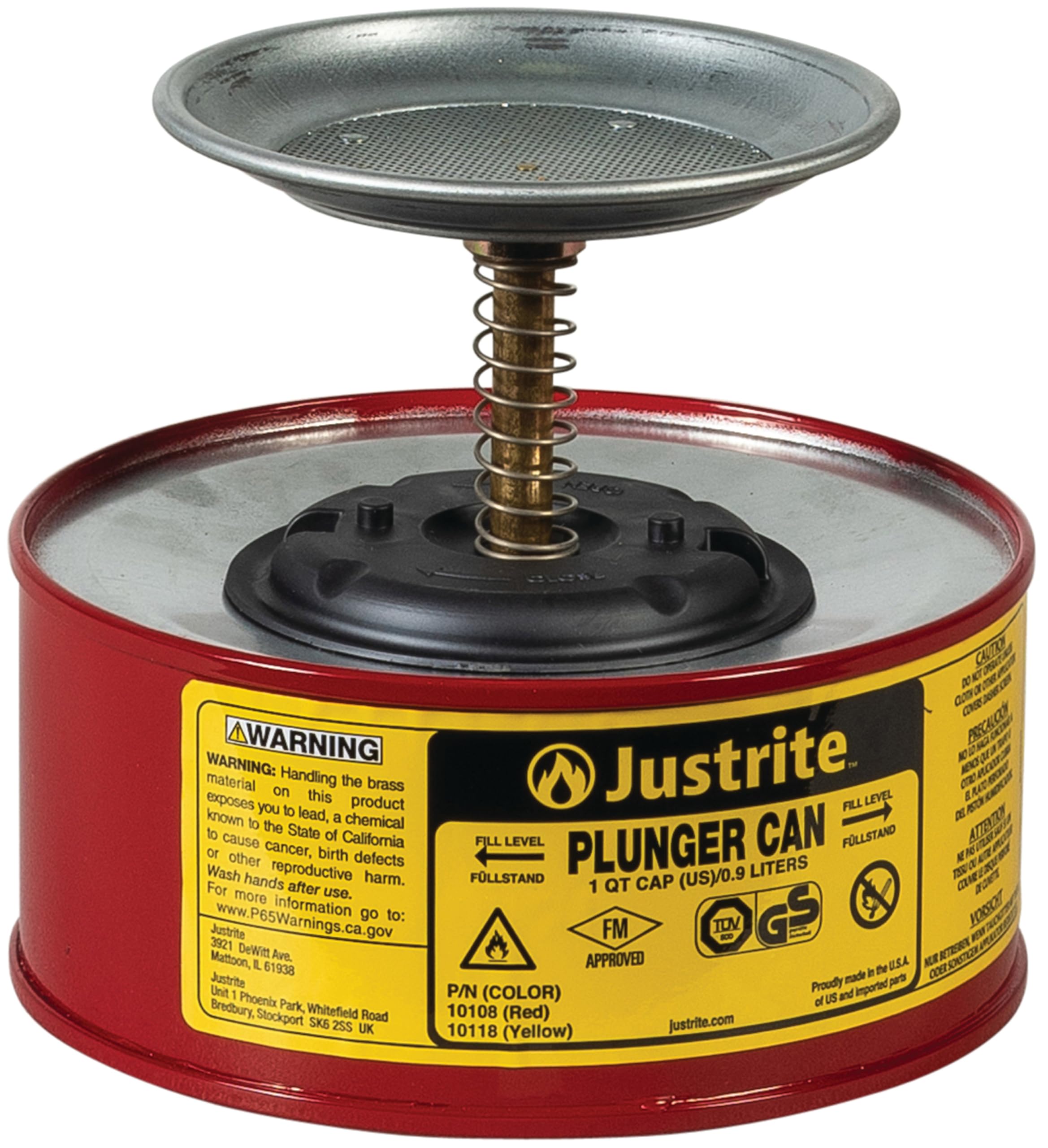 Algopix Similar Product 10 - Justrite Plunger Can for Solvents 1
