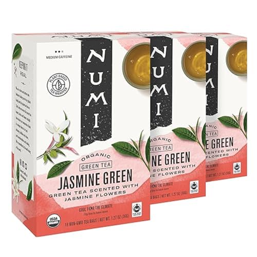 Algopix Similar Product 7 - Numi Organic Jasmine Green Tea 18 Tea