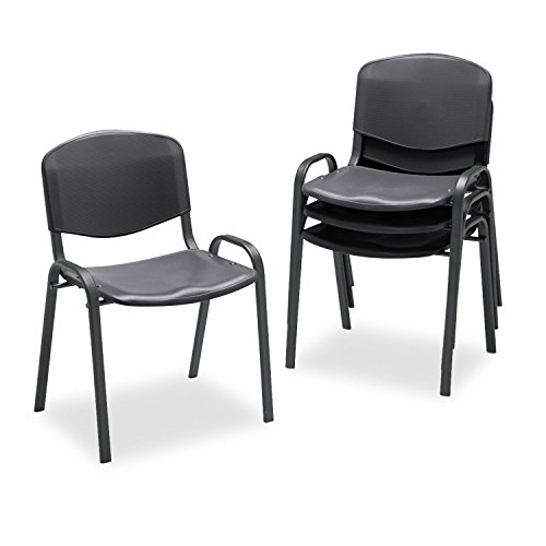 Algopix Similar Product 7 - Safco Stacking Chairs in Black Set of