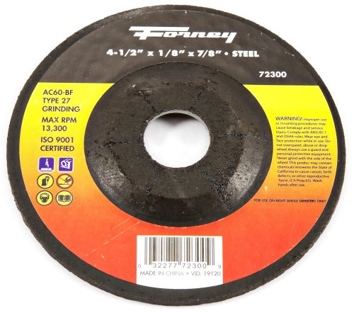 Algopix Similar Product 13 - Forney 72300 Grinding Wheel Type 27