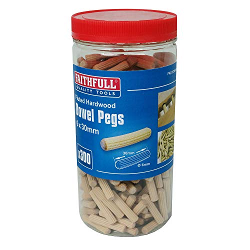 Algopix Similar Product 2 - Faithfull Wood Dowels Fluted 30 x 6mm