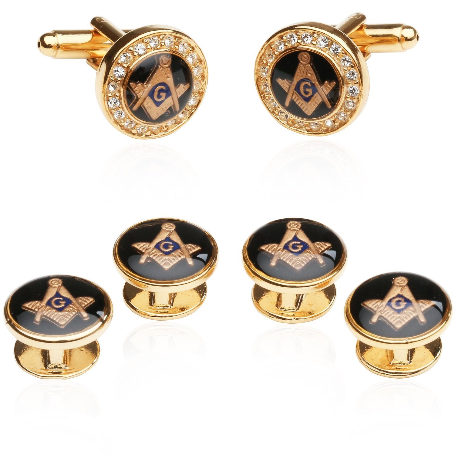 Algopix Similar Product 2 - CuffDaddy Masonic Cufflinks and Studs