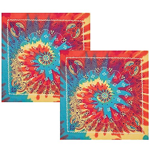 Algopix Similar Product 12 - Tie Dye Paisley Bandanna  2 Pack 