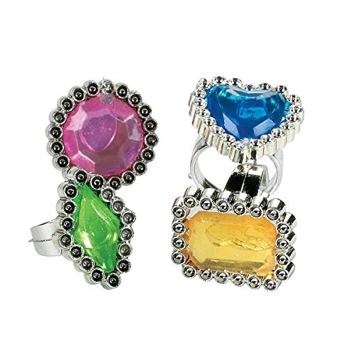 Algopix Similar Product 7 - Fun Express Colorful Rhinestone Rings