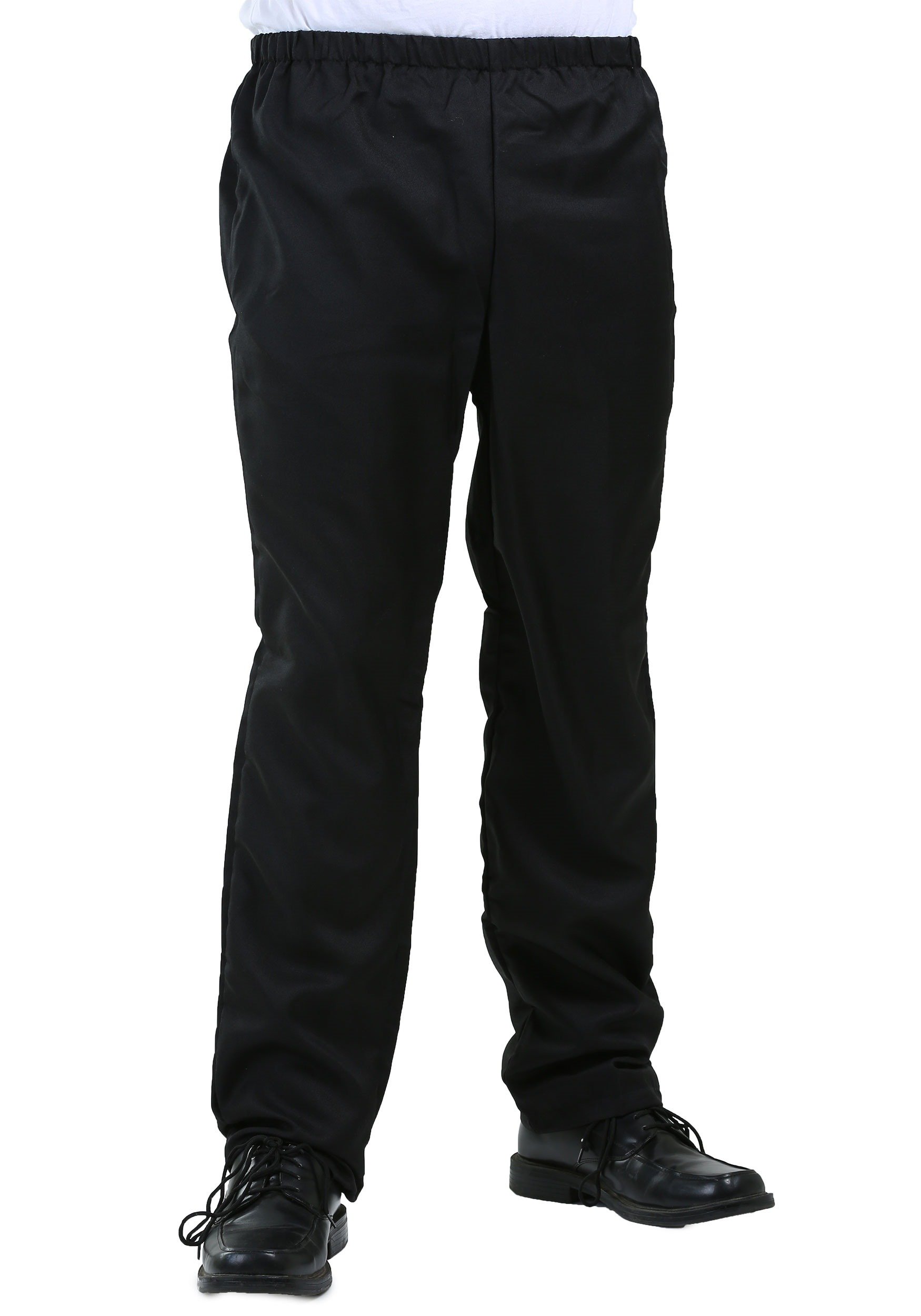 Algopix Similar Product 15 - Mens Plain Black Elastic Waist Pants