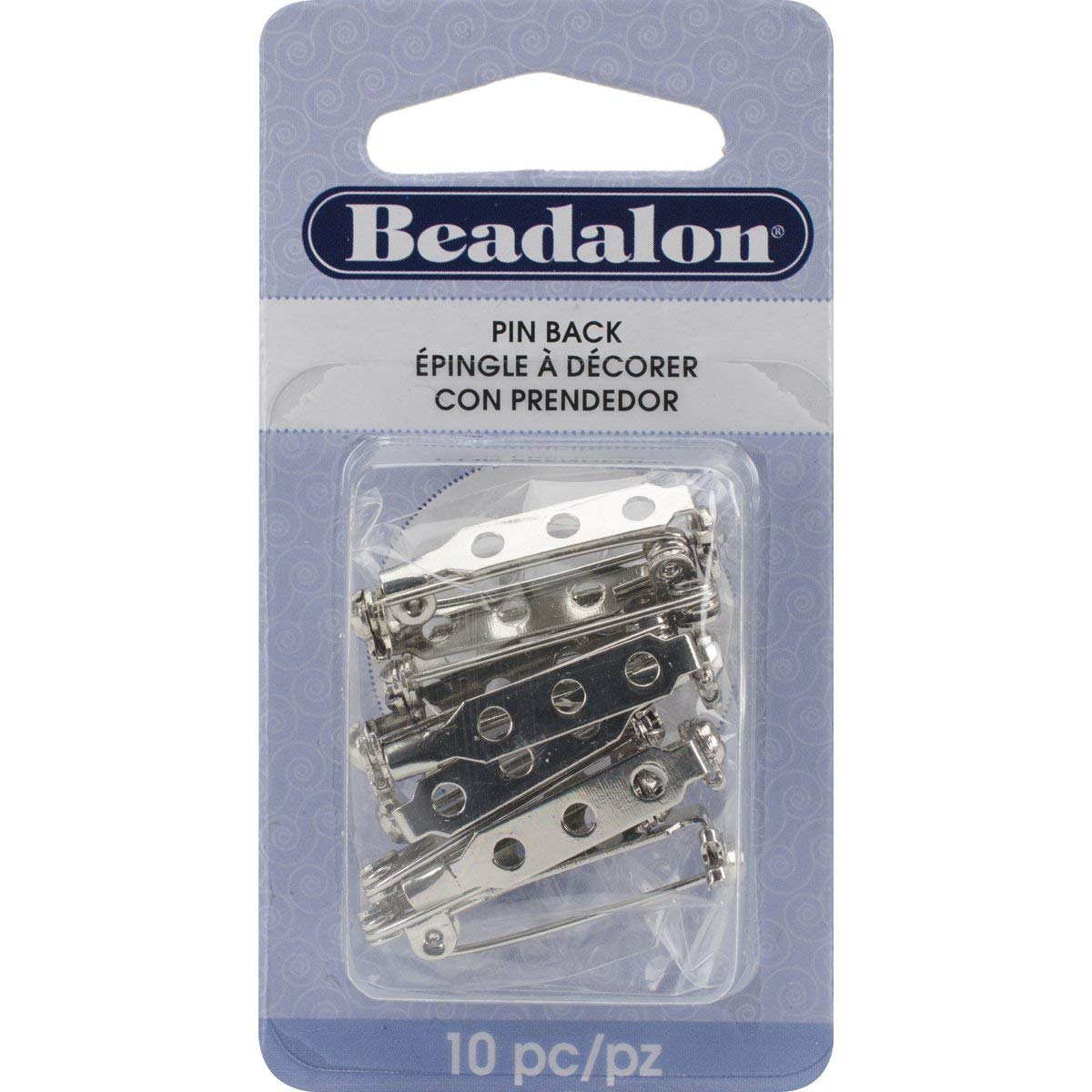 Algopix Similar Product 10 - Beadalon Pin Back 1" 10/Pkg-Silver