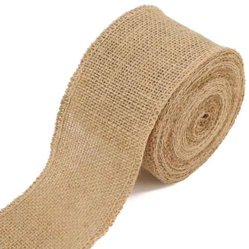 Algopix Similar Product 11 - LaRibbons 3 Inch Burlap Wide Fabric
