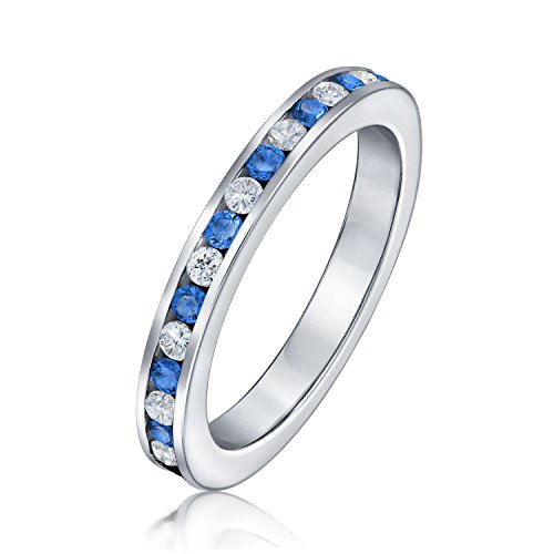 Algopix Similar Product 6 - Blue White Alternating Stackable CZ