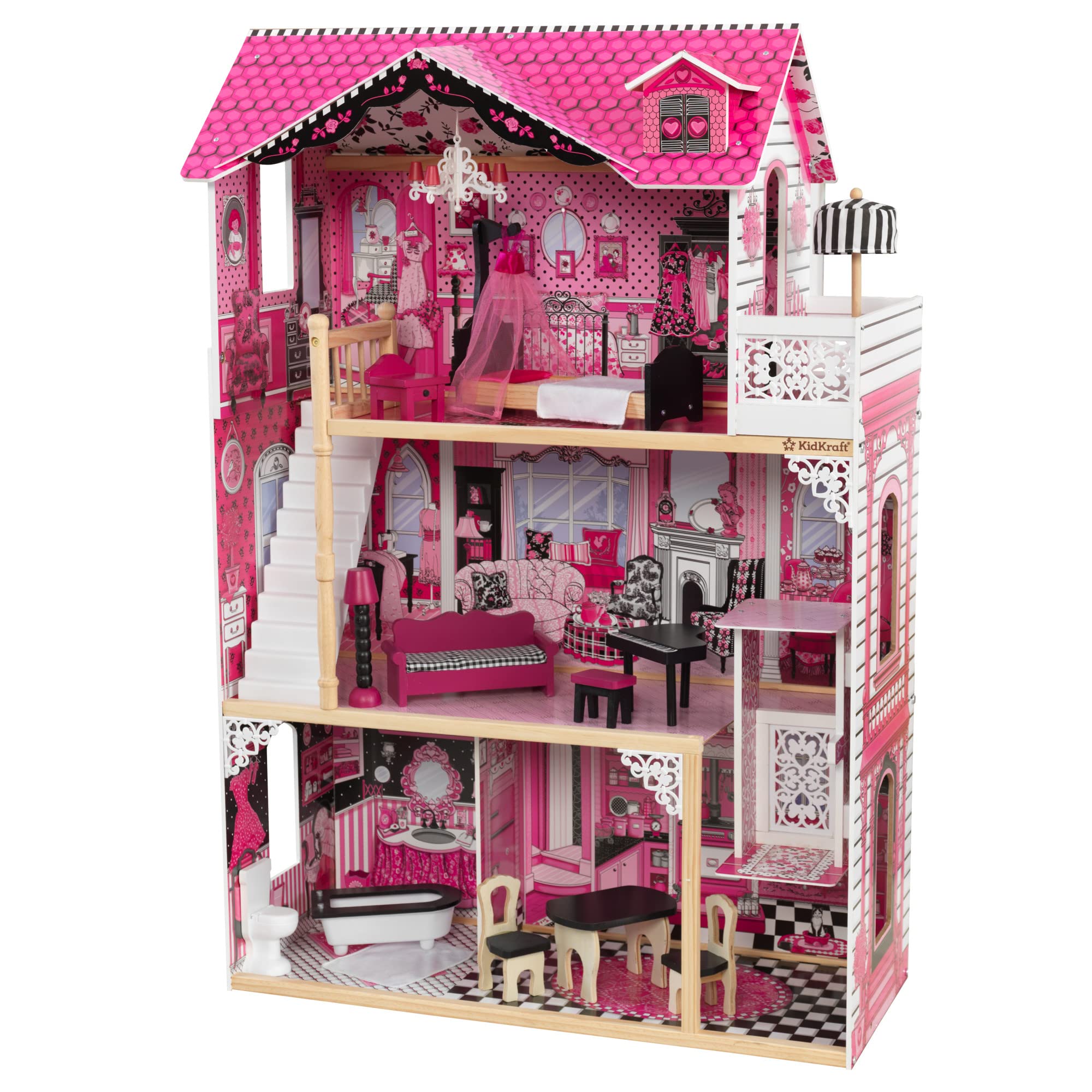 Algopix Similar Product 7 - KidKraft Amelia Wooden Dollhouse with