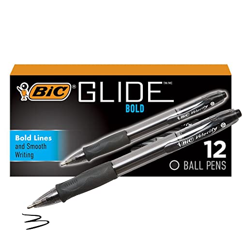 Algopix Similar Product 17 - BIC Glide Bold Black Ballpoint Pens