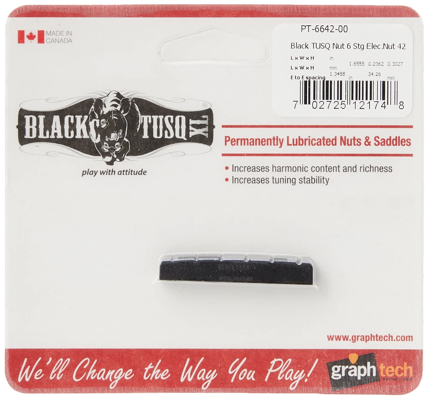 Algopix Similar Product 15 - Graphtech Guitar Top Nut (PT-6642-00)