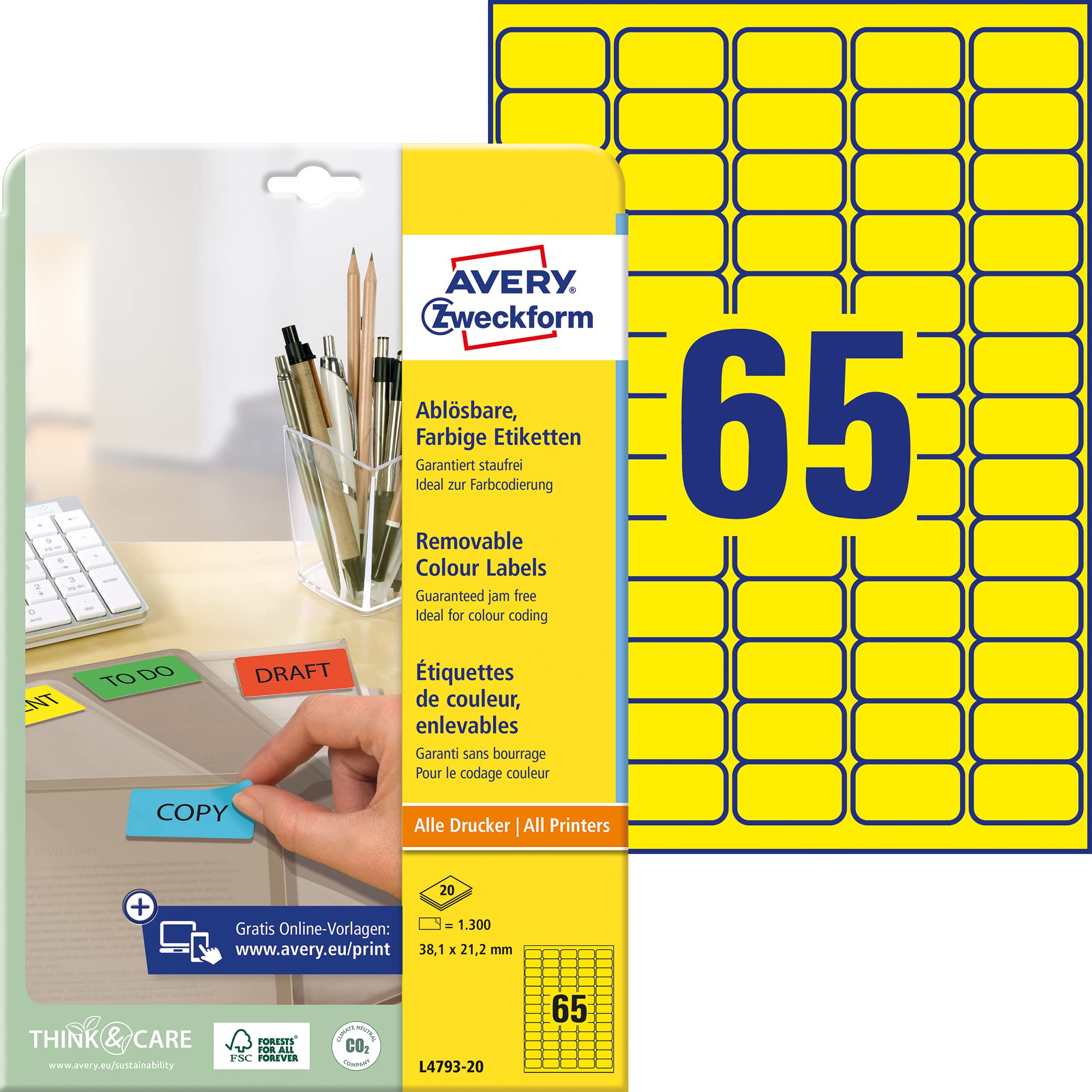 Algopix Similar Product 15 - Avery Zweckform Labels 381 x 212 mm