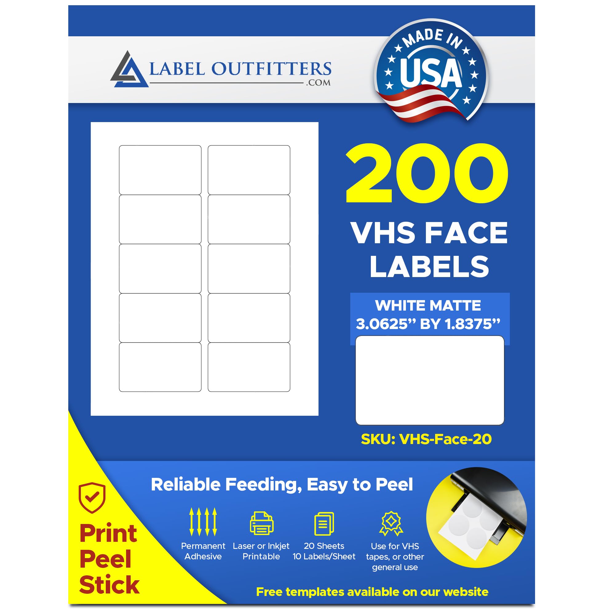 Algopix Similar Product 9 - 200 Label Outfitters VHS Video Tape