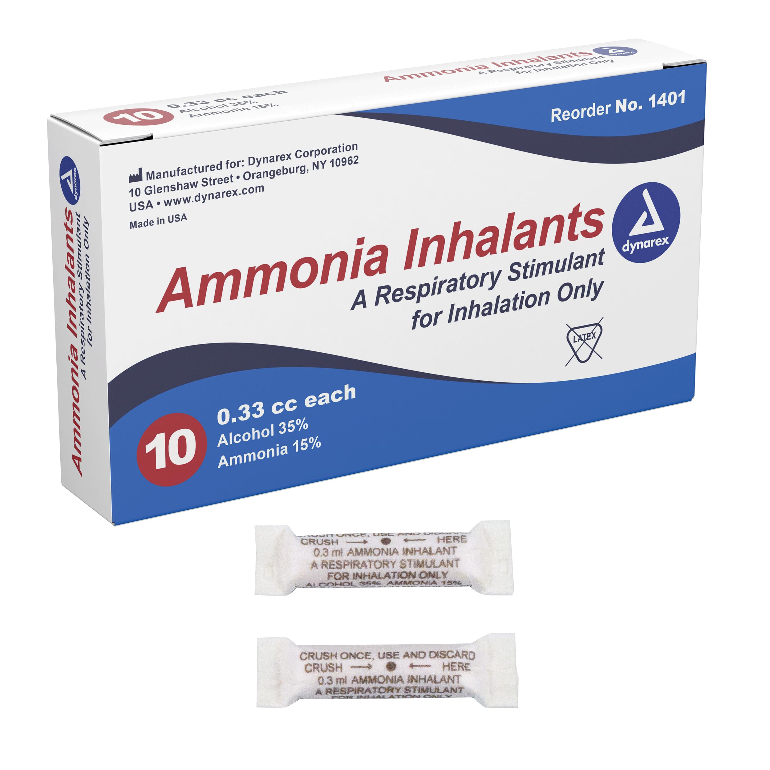 Algopix Similar Product 19 - Dynarex Ammonia Inhalants 33 Cc 10