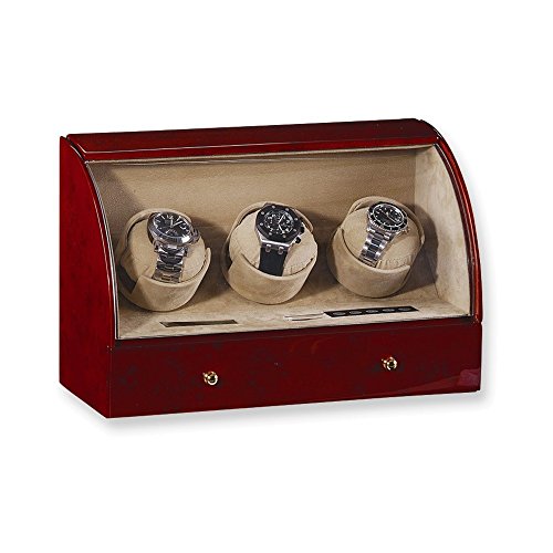 Algopix Similar Product 20 - Dark Burlwood Gloss Finish Triple Watch