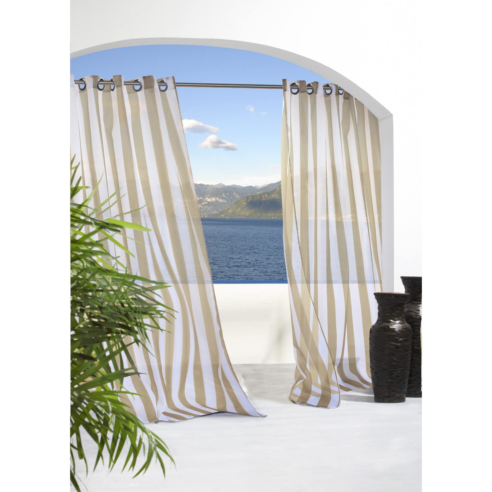 Algopix Similar Product 1 - Escape Stripe Grommet Curtain Panel