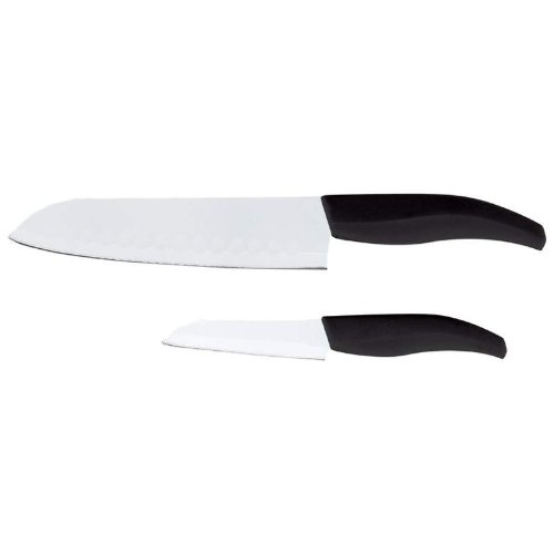 Algopix Similar Product 6 - 2PC CERAMIC COATED SANTOKU