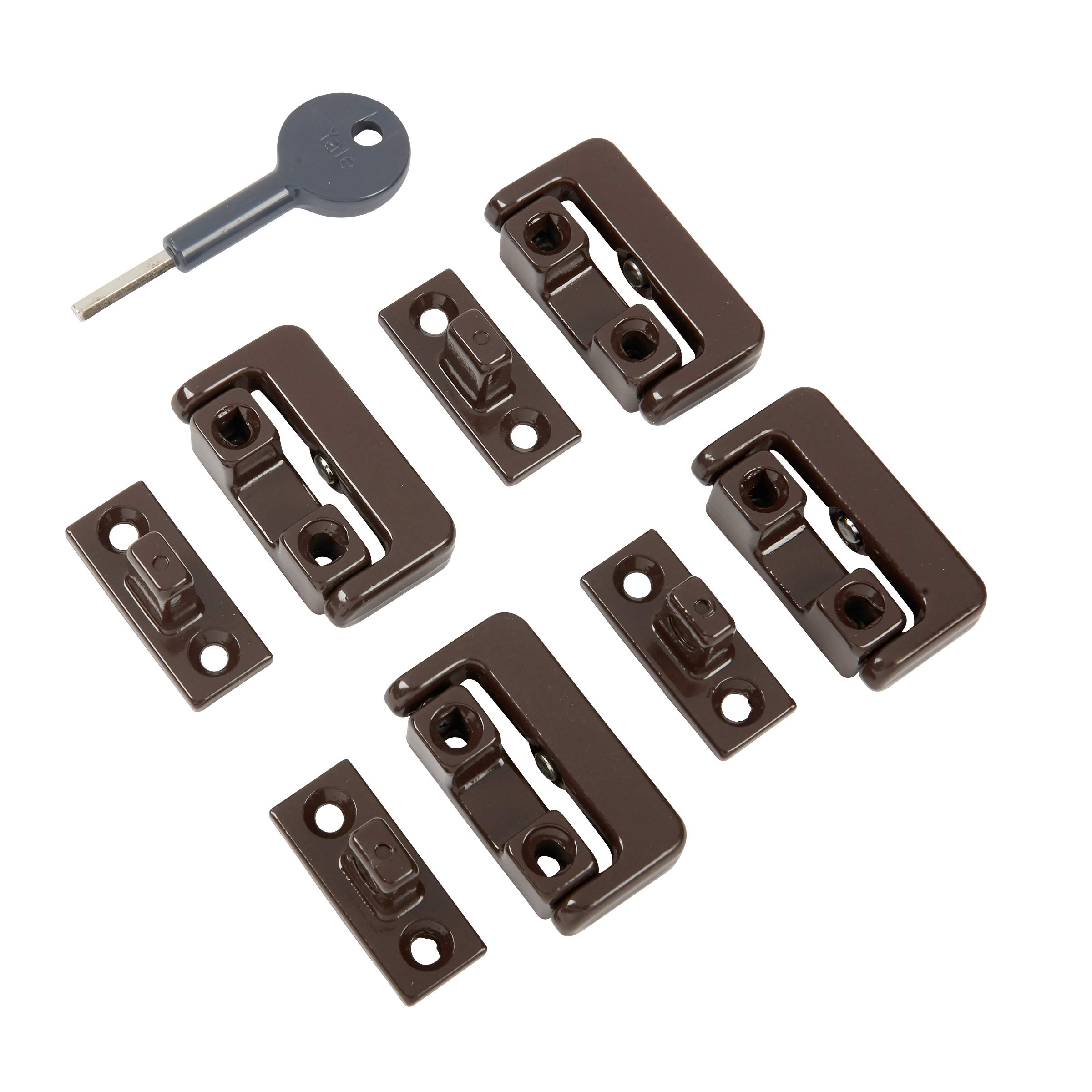 Algopix Similar Product 12 - Yale 8K101 Pivoted Window Lock Brown x 4