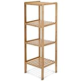 Algopix Similar Product 11 - Relaxdays Bamboo Bathroom Shelf with 4