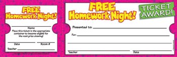 Algopix Similar Product 1 - * FREE HOMEWORK NIGHT TICKET AWARDS