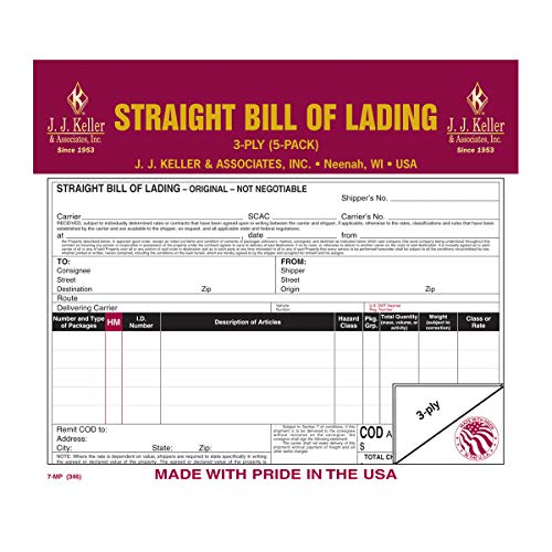 Algopix Similar Product 1 - JJ Keller 346 Straight Bill of