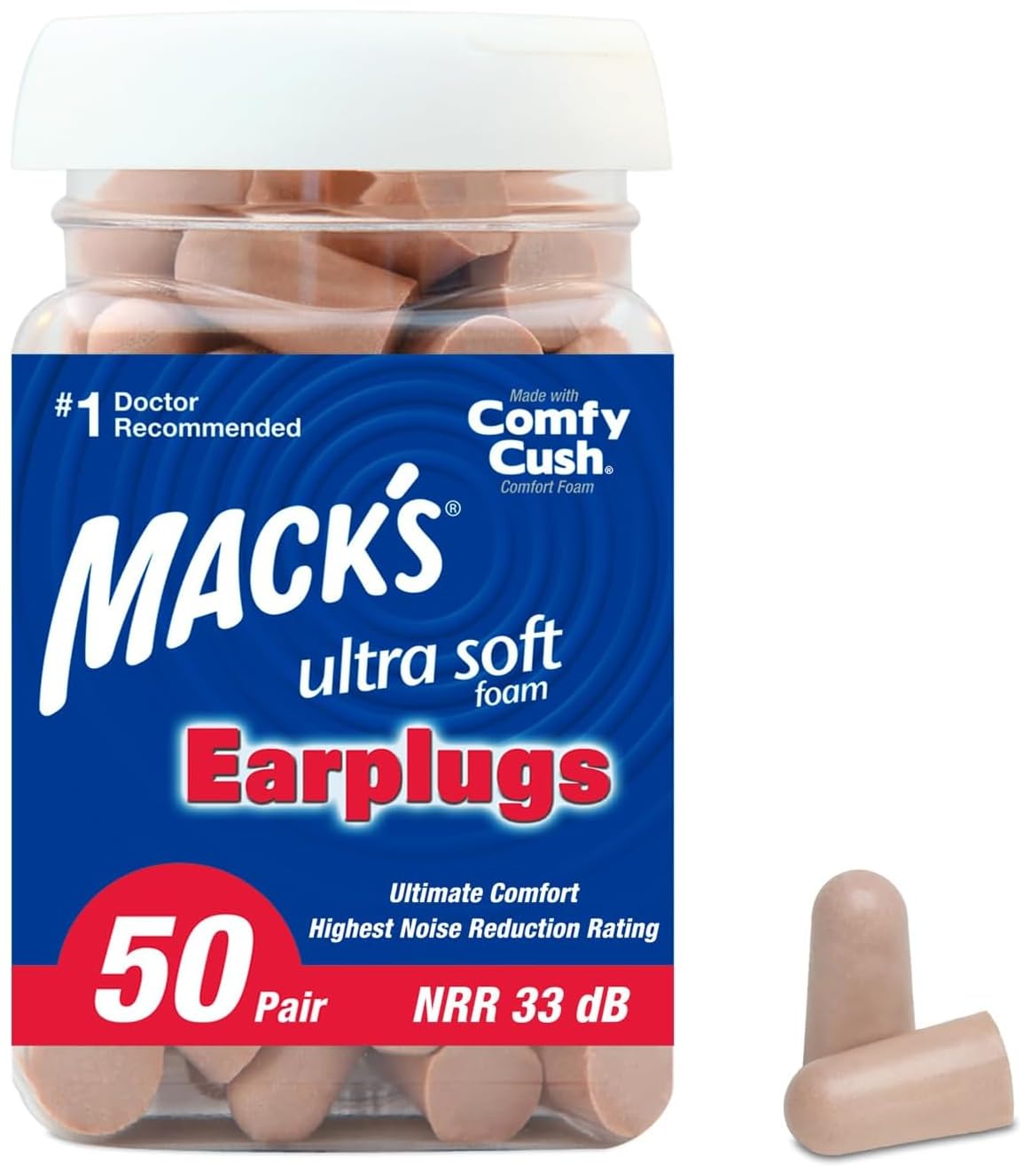 Algopix Similar Product 9 - Macks Ultra Soft Foam Earplugs 50